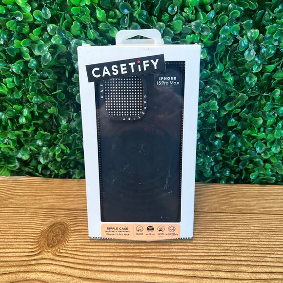 CASETiFY Ripple Case MagSafe iPhone 15 Pro Max Silicone Black 2X Military Grade